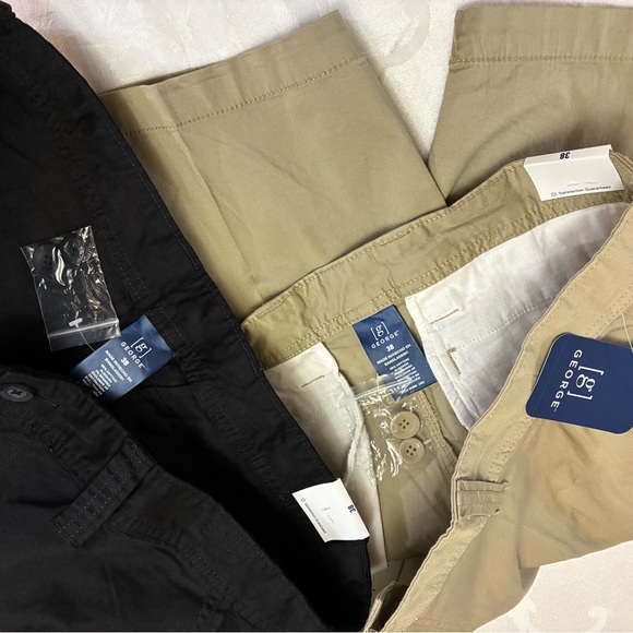 George Black and Khaki Stretch Cargo Shorts Duo, 38 Waist - Picture 3 of 3